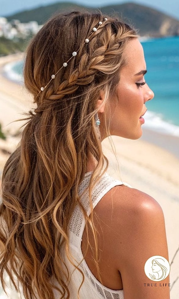 12 Beach Hairstyles For Long Hair Everyone Is Pinning Right Now 7 Beachy Fishtail Braid