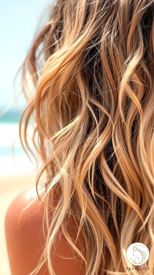 Beachy Waves with a Middle Part