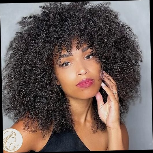 Big Fluffy Afro with an Off-Center Part