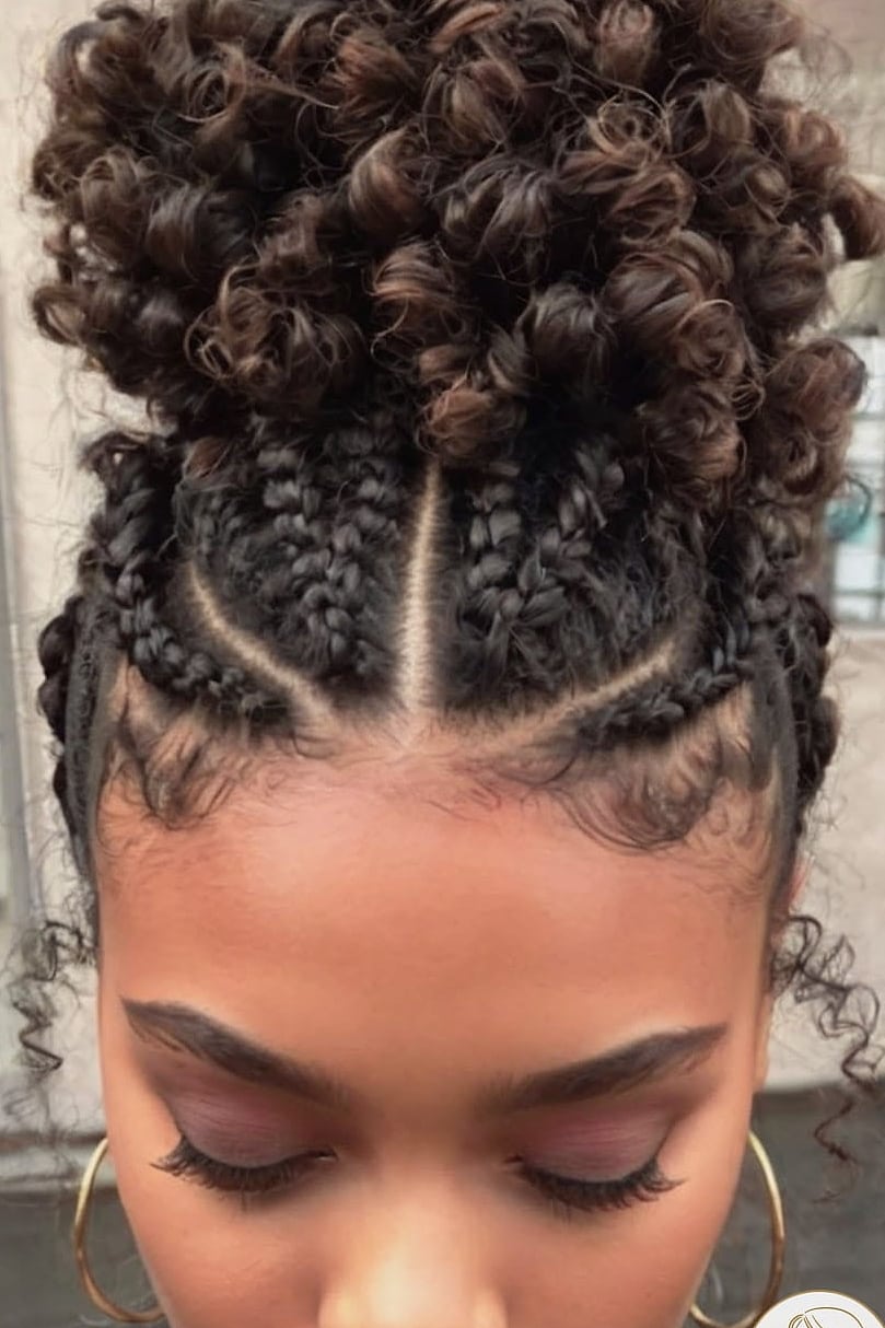 7 Hairstyles For Short Hair Curly We're Obsessed With Right Now 5 Braided Crown