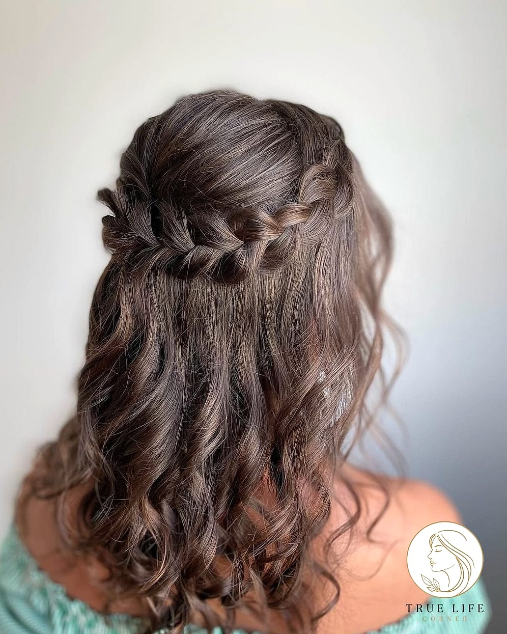 23 Prom Hairstyles For Medium Hair for When You Need a Fresh Change 22 Braided Half-Up With Loose Curls
