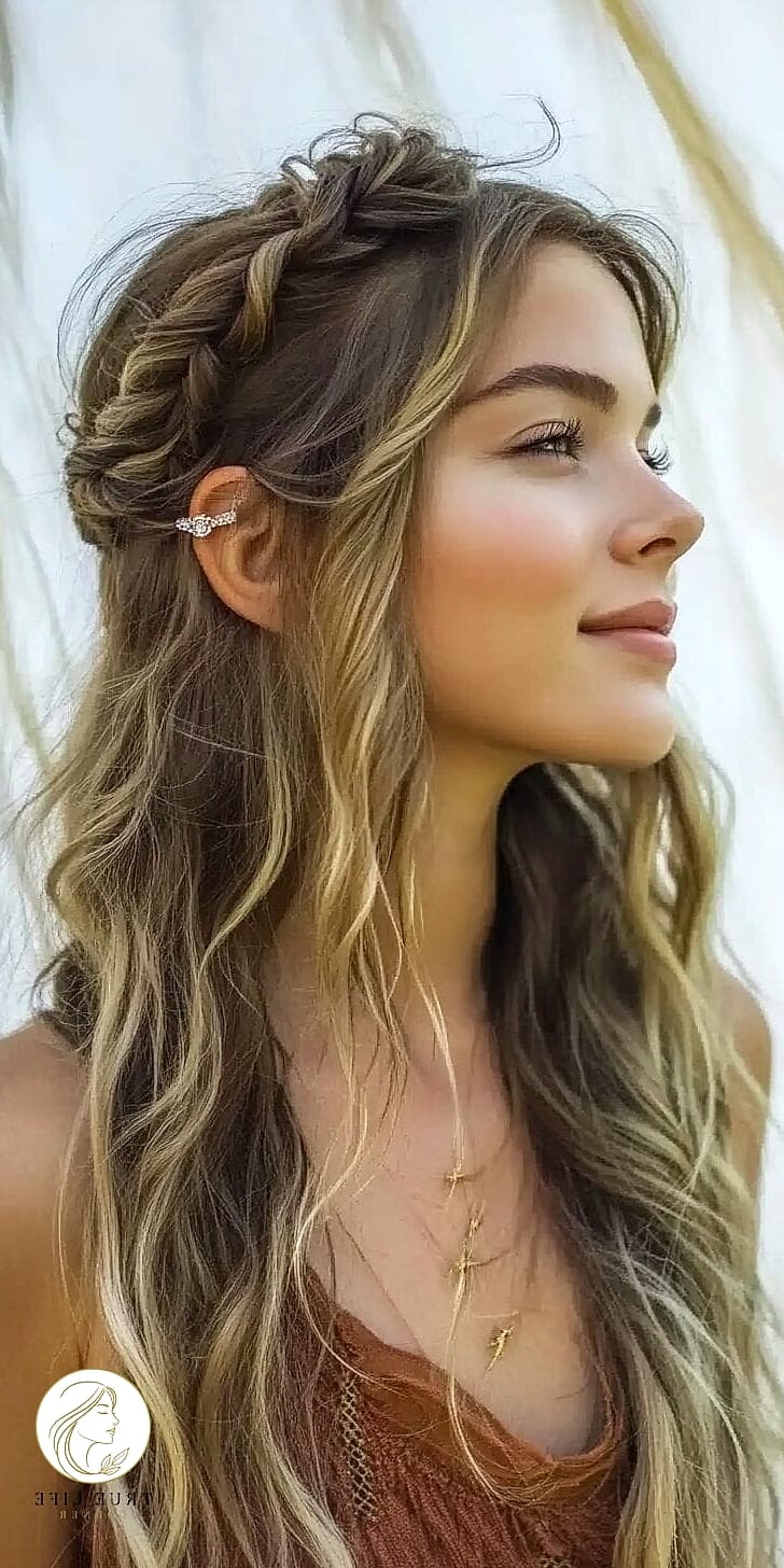 20 Summer Hairstyles For Long Hair That Are Trending on Pinterest This Week 10 Braided Half-Up With Ribbon Detail