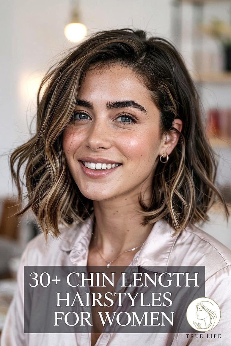 30 Quick Easy Hairstyles For Medium Hair Inspo That's Giving Us Everything 17 Chin-Length Bob with Waves