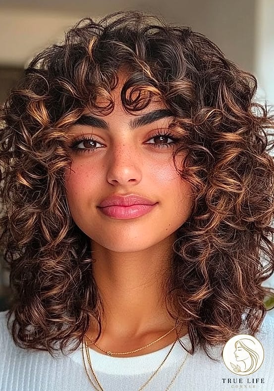 Curly Shoulder-Length Cut with Layers