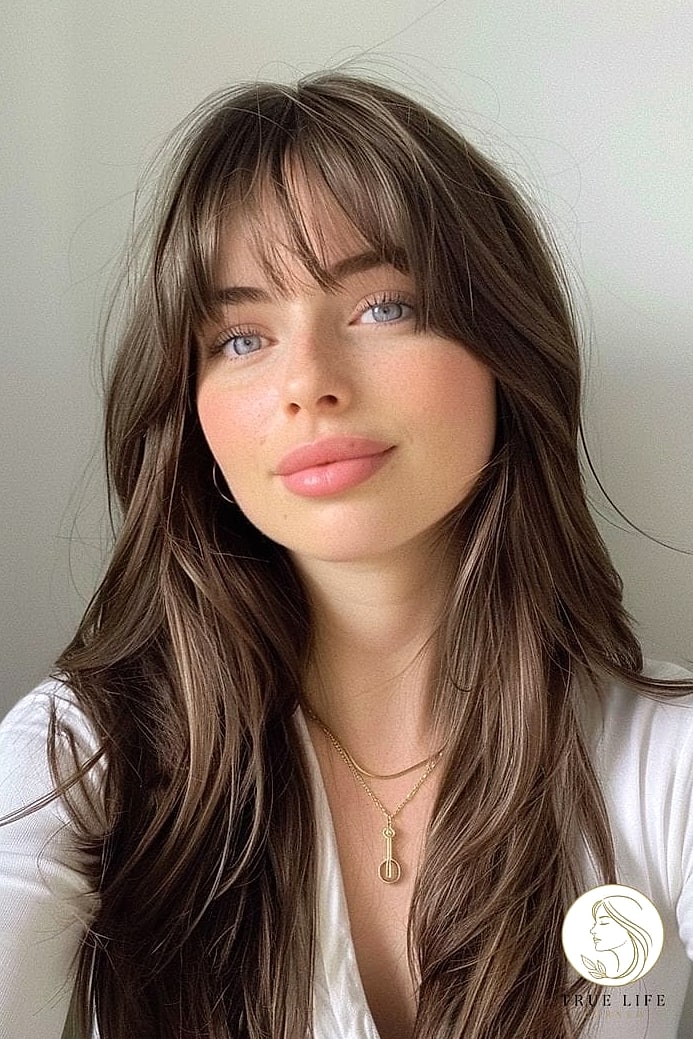 Curtain Bangs with Face-Framing Layers