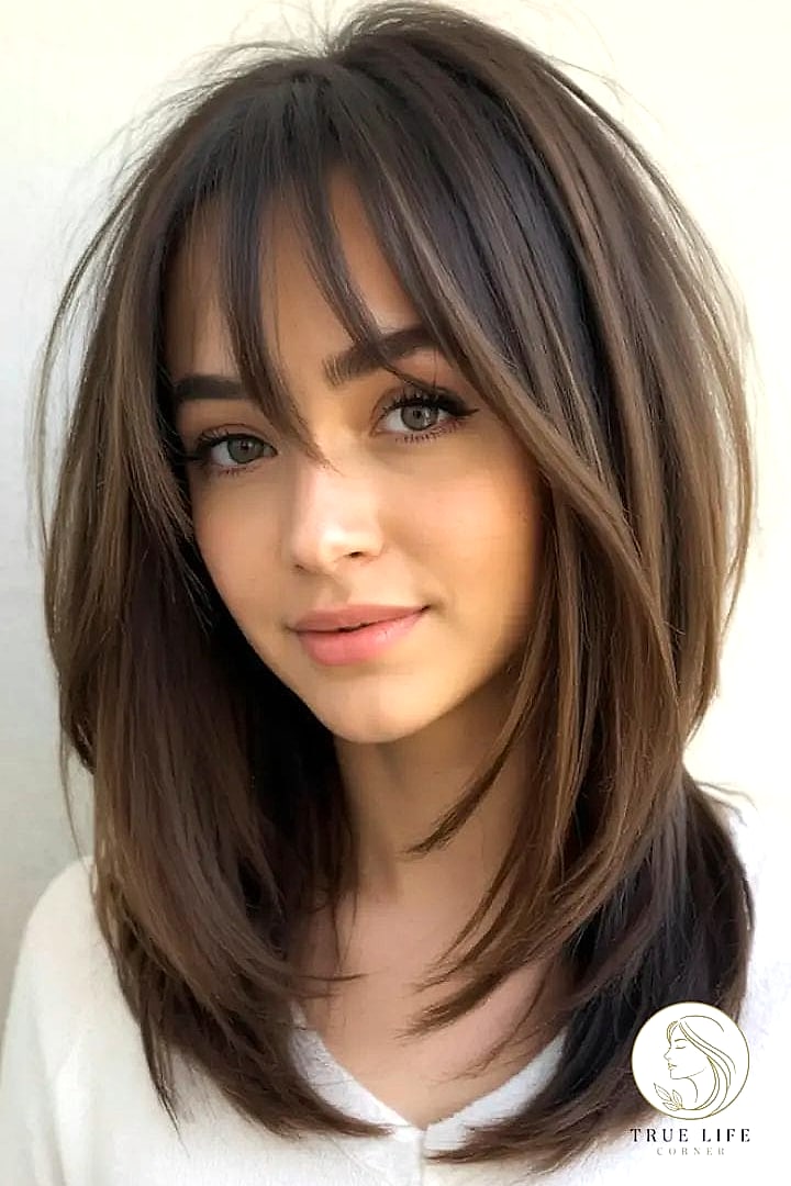 Curtain Bangs With Face-Framing Layers