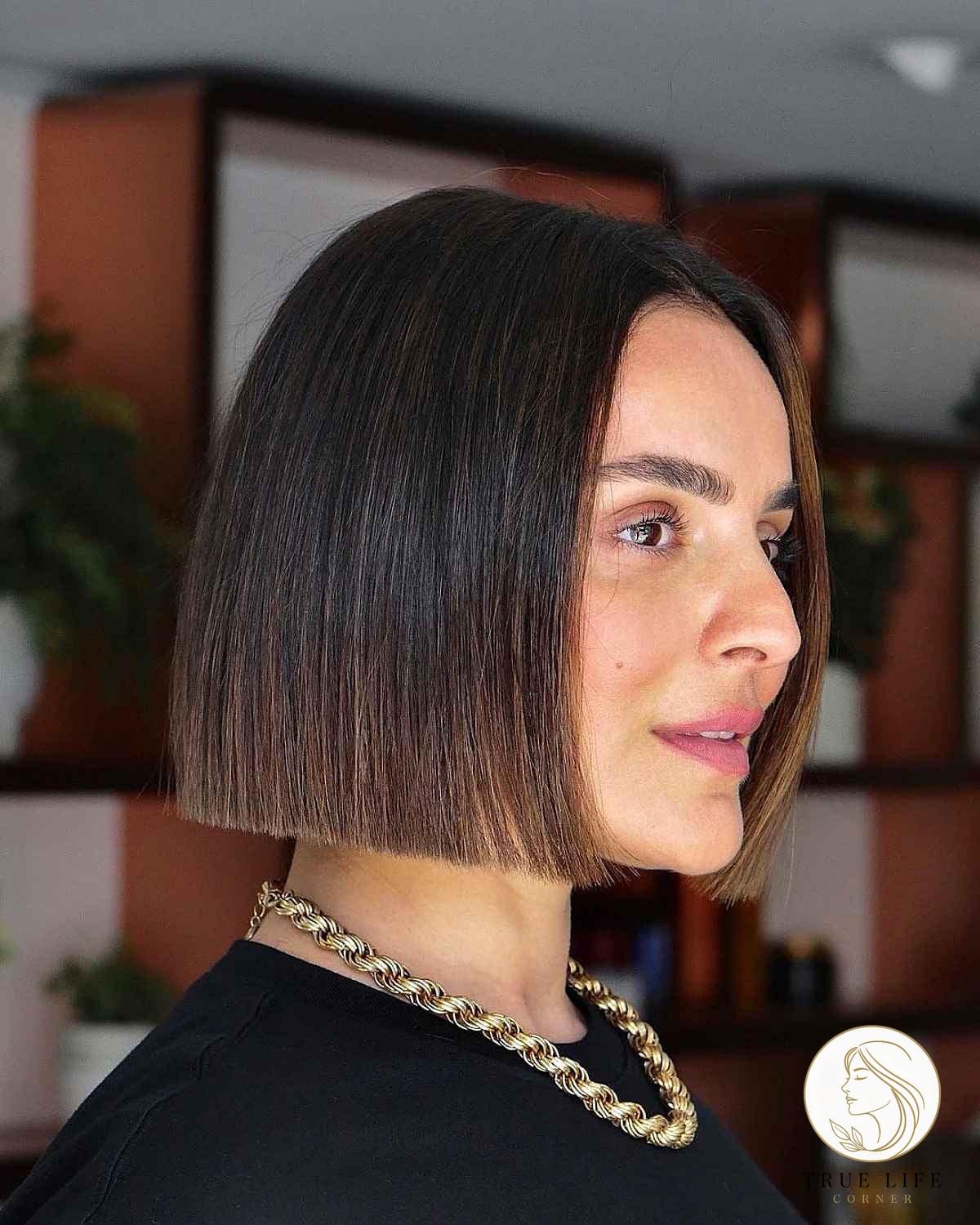 20 Hairstyles For Short Straight Hair Black Everyone Is Pinning Right Now 10 Dark Brown Straight Bob