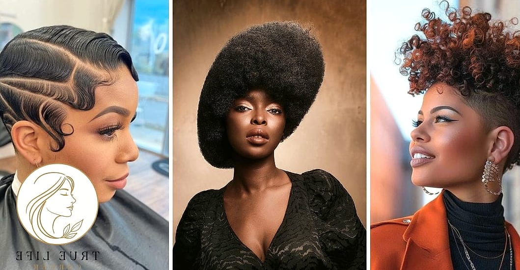 9 Short Afro Hairstyles That Work on Every Hair Length 9 The Deep Side Part Waves