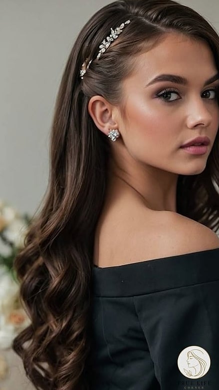 23 Prom Hairstyles For Medium Hair for When You Need a Fresh Change 11 Deep Side Part With Curls