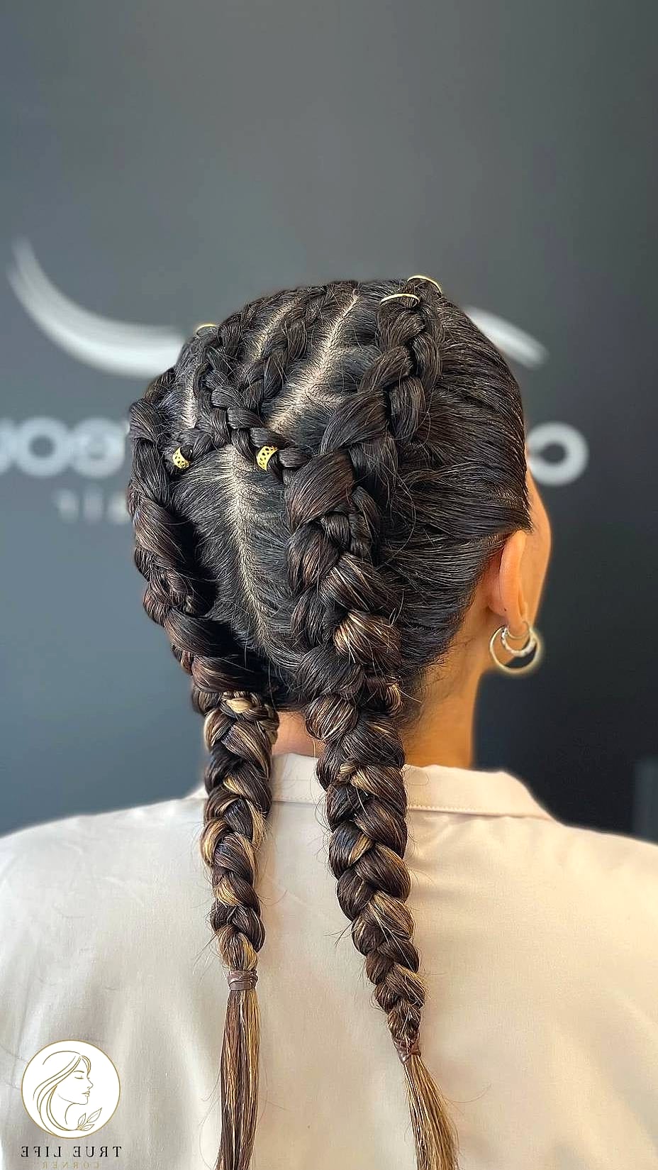 Double Braided Bob with Beachy Texture