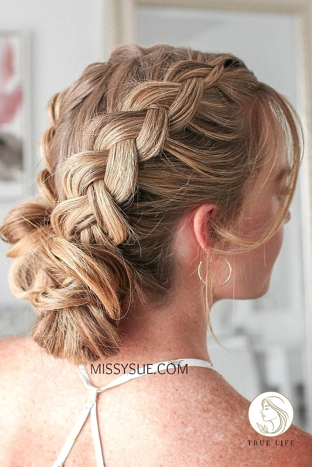 30 Quick Easy Hairstyles For Medium Hair Inspo That's Giving Us Everything 24 Double Dutch Braids into a Bun