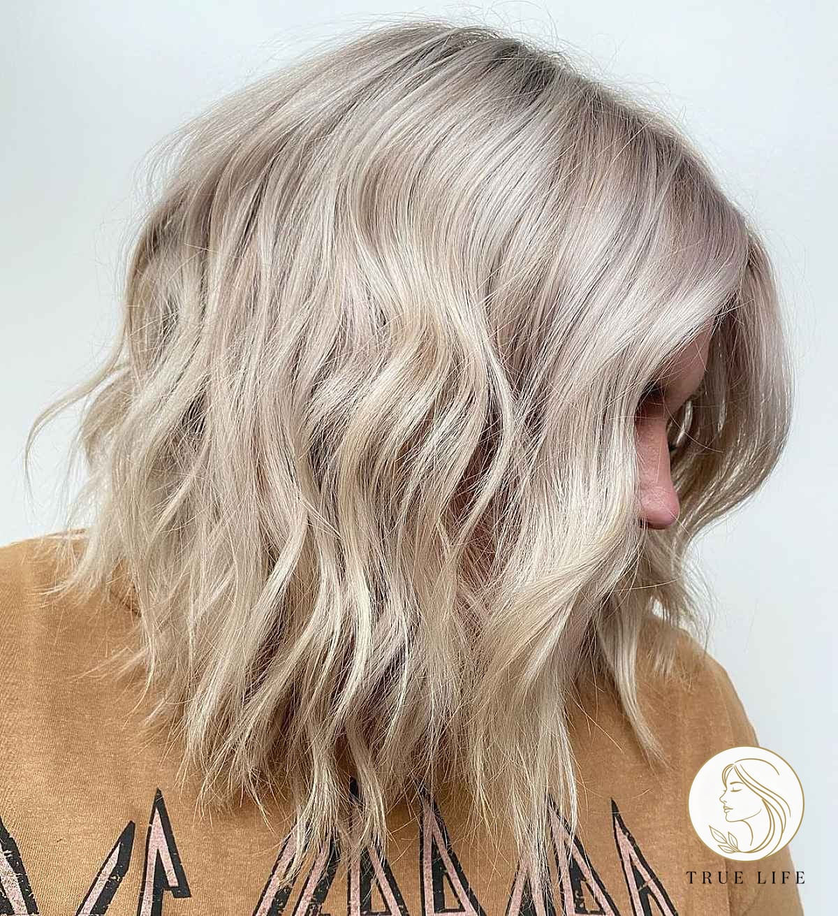 Edgy Bob with Beach Waves