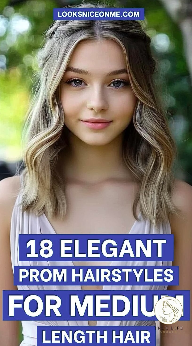 23 Prom Hairstyles For Medium Hair for When You Need a Fresh Change 18 Face-Framing Curtain Bangs With Curls