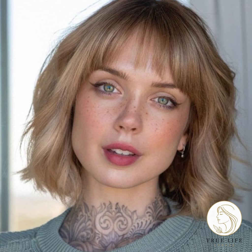 Feathered Bob with Dainty Bangs