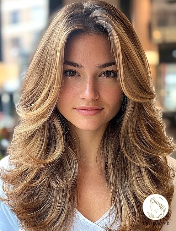 17 Cute Hairstyles For Long Hair Inspo That's Giving Us Everything 16 Feathered Layers with Bangs