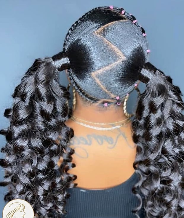 21 4C Natural Hairstyles Short 4C Hair You'll Want to Re-Create Immediately 5 Feed-In Pigtails with Bow Accents