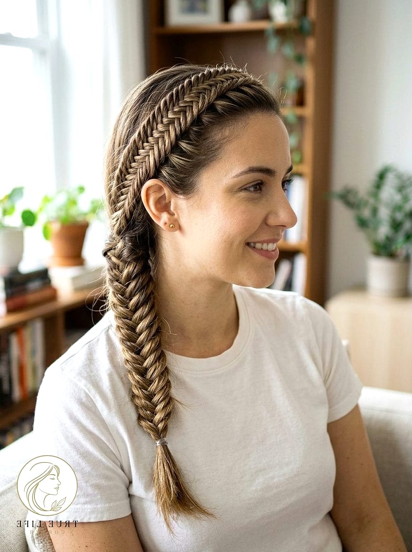 30 Quick Easy Hairstyles For Medium Hair Inspo That's Giving Us Everything 14 Fishtail Braid