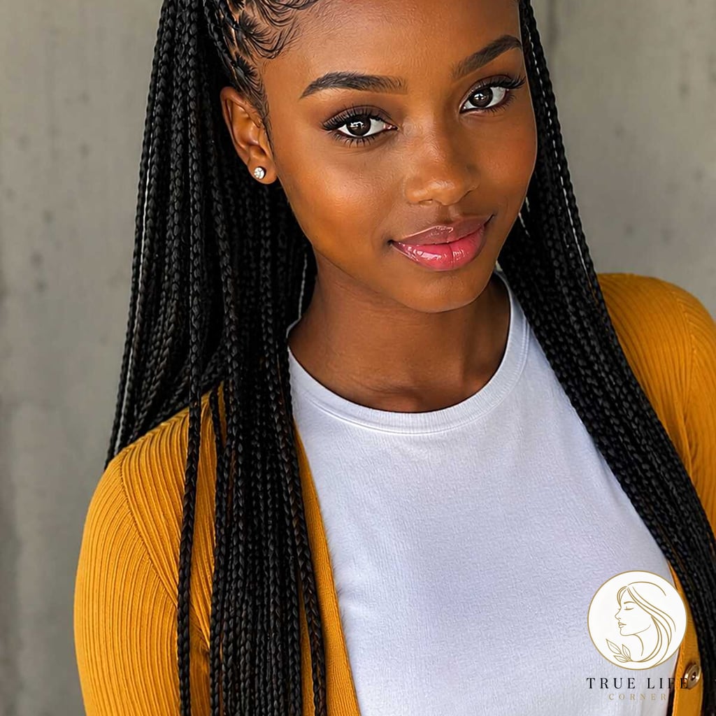 21 4C Natural Hairstyles Short 4C Hair You'll Want to Re-Create Immediately 11 Half-Up Box Braids with a Satin Bow
