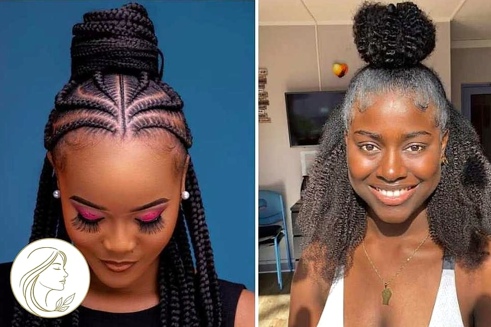 9 Short Afro Hairstyles That Work on Every Hair Length 2 The Half-Up Half-Down Style