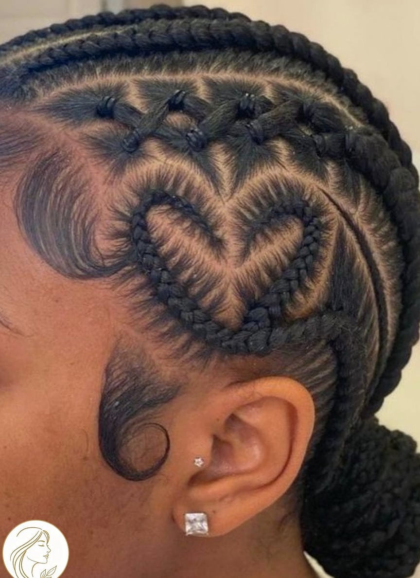 21 4C Natural Hairstyles Short 4C Hair You'll Want to Re-Create Immediately 19 Heart-Part Braids with Warm Highlights