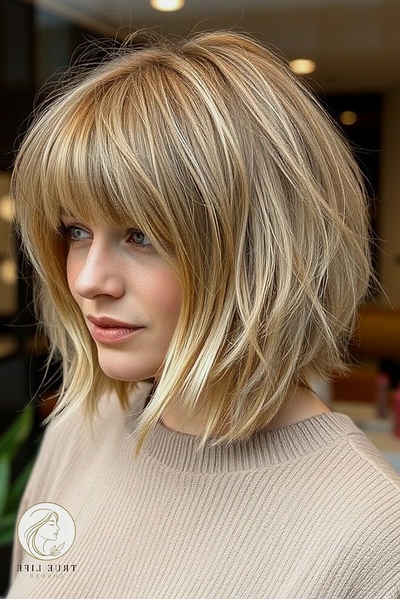 25 Hairstyles For Medium Length Hair With Layers That Are Trending on Pinterest This Week 15 Layered Bob with Bangs