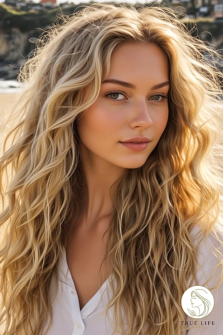 20 Summer Hairstyles For Long Hair That Are Trending on Pinterest This Week 9 Loose Beachy Curls With Face-Framing Layers