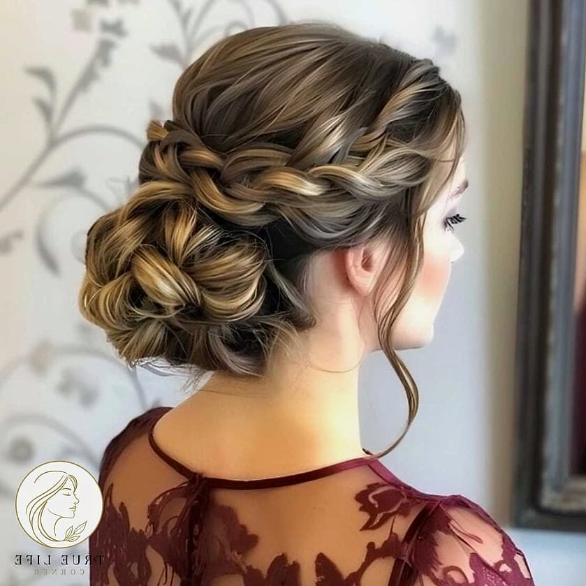 23 Prom Hairstyles For Medium Hair for When You Need a Fresh Change 17 Loose Braided Updo With Volume