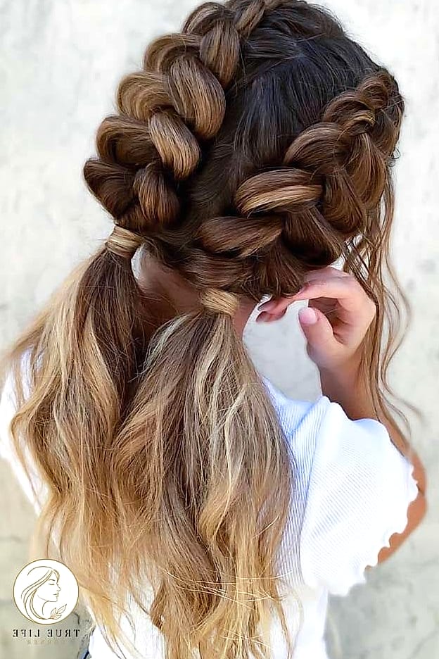 17 Cute Hairstyles For Long Hair Inspo That's Giving Us Everything 13 Loose Dutch Braid Pigtails