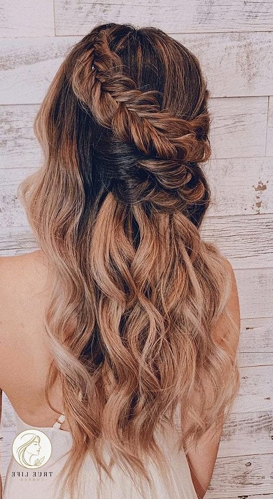 23 Prom Hairstyles For Medium Hair for When You Need a Fresh Change 8 Loose Fishtail Braid Over One Shoulder