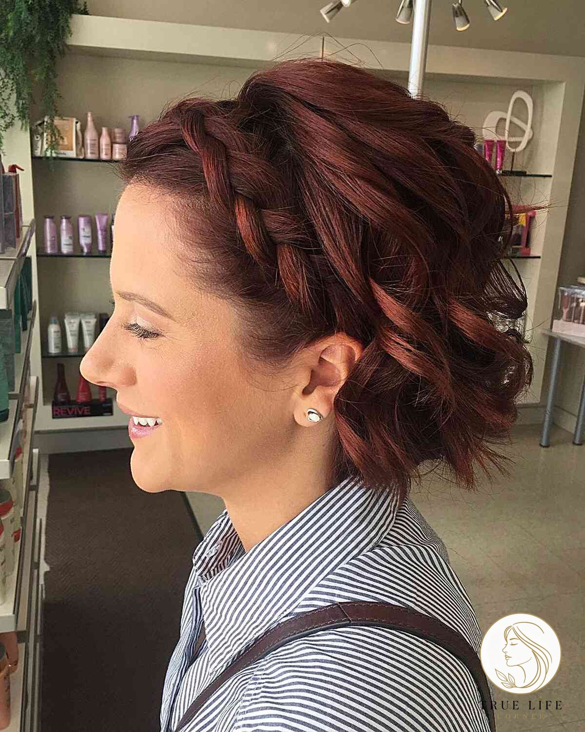 Lovely Crown Braids for Short Hair