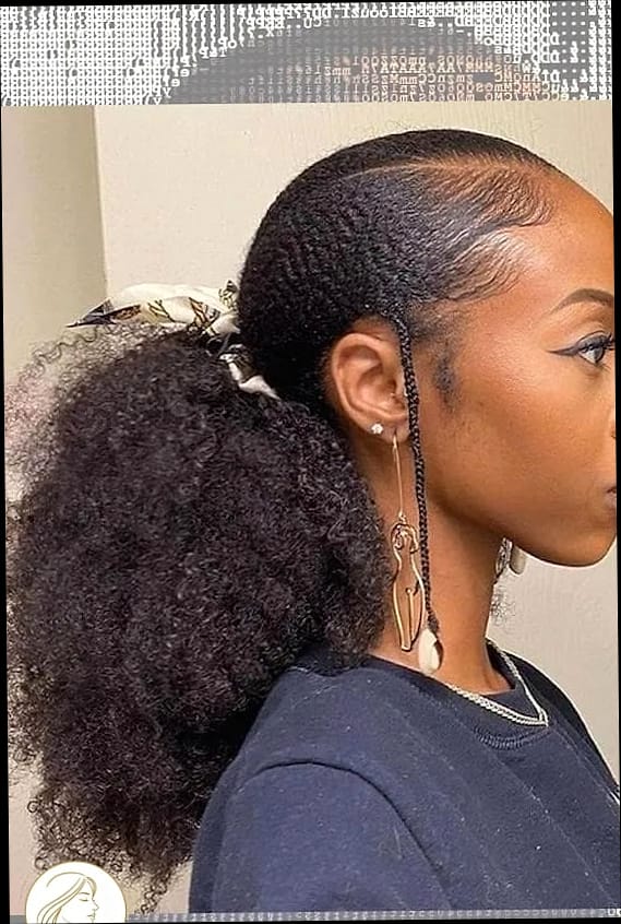 9 Short Afro Hairstyles That Work on Every Hair Length 3 The Low Ponytail