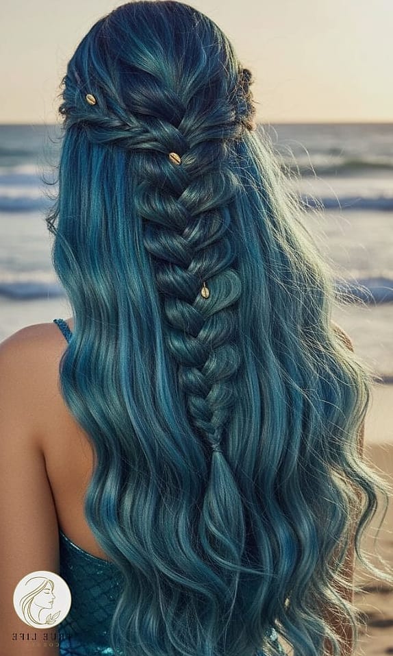 12 Beach Hairstyles For Long Hair Everyone Is Pinning Right Now 9 Mermaid Waves With Dimensional Highlights