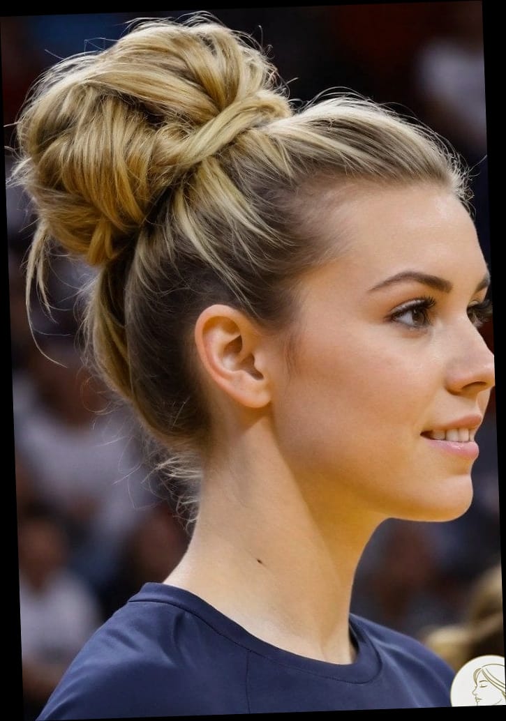13 Volleyball Hairstyles For Short Hair That Are Actually Easy to DIY 1 The Messy Bun
