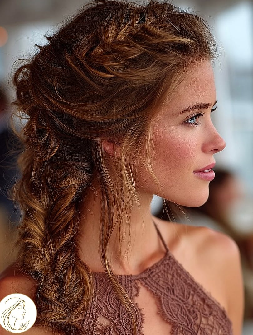 22 Graduation Hairstyles For Short Hair Looks That Will Seriously Inspire You 16 Messy Fishtail Braided Updo