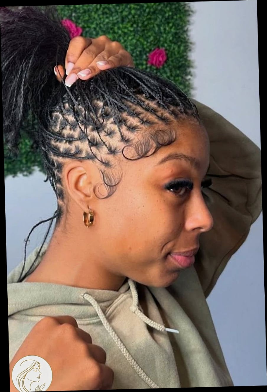 18 Cute Short Hairstyles Inspo That's Giving Us Everything 17 Micro Braids Updo