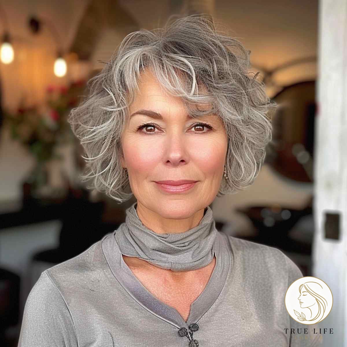 Modern Short and Curly Grey Hair