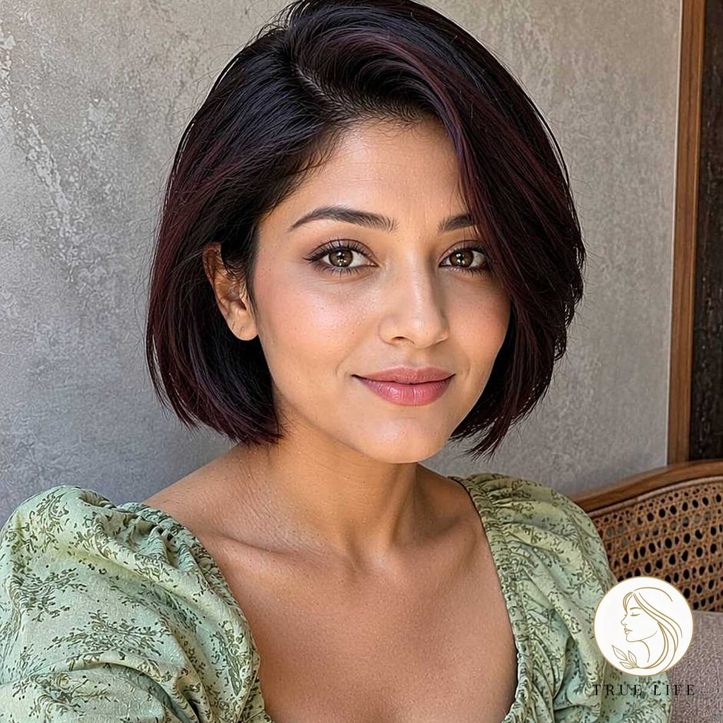 The Plum-Kissed Smooth Bob