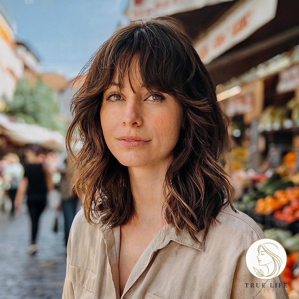 Shoulder Length Shag with Bangs