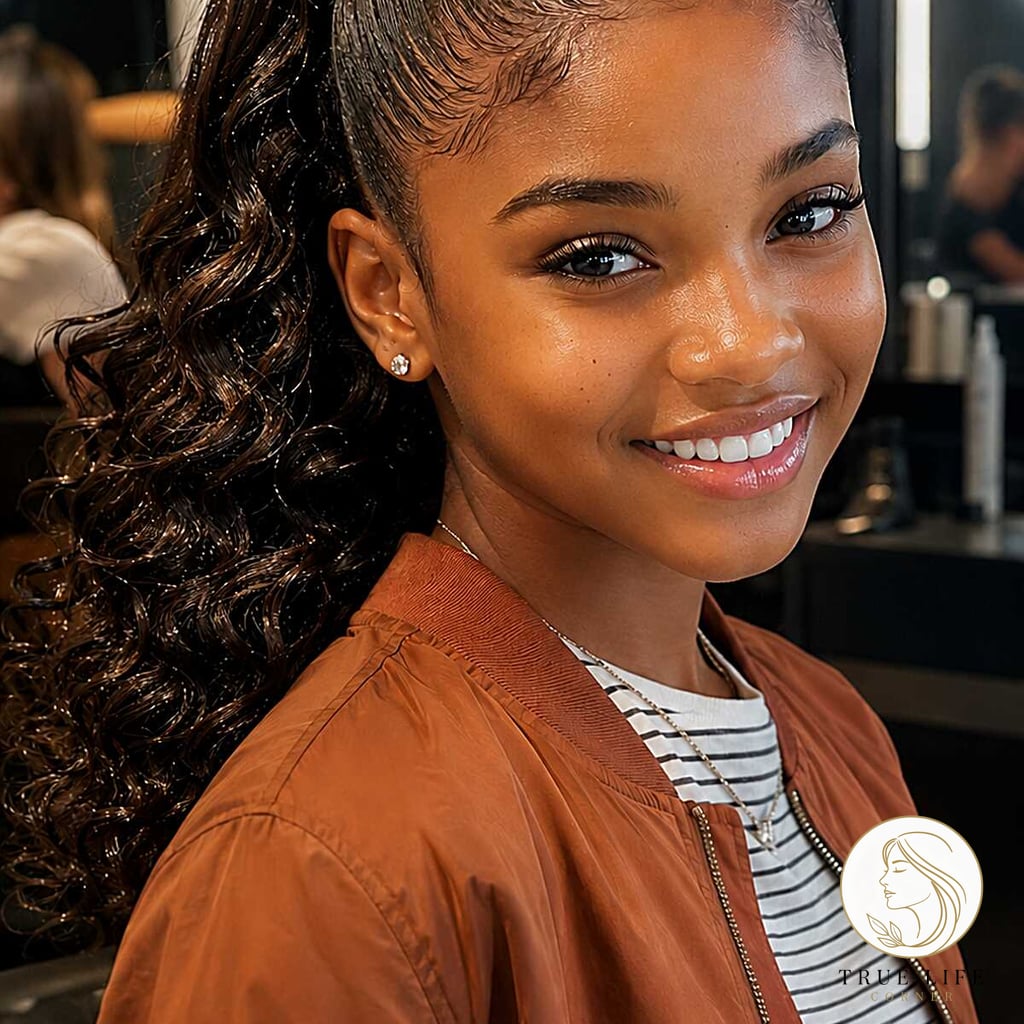 21 4C Natural Hairstyles Short 4C Hair You'll Want to Re-Create Immediately 3 Sleek Curly Drawstring Ponytail