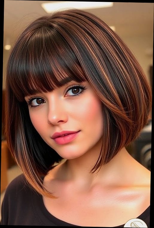 The Sleek Espresso Bob with a Precise Part