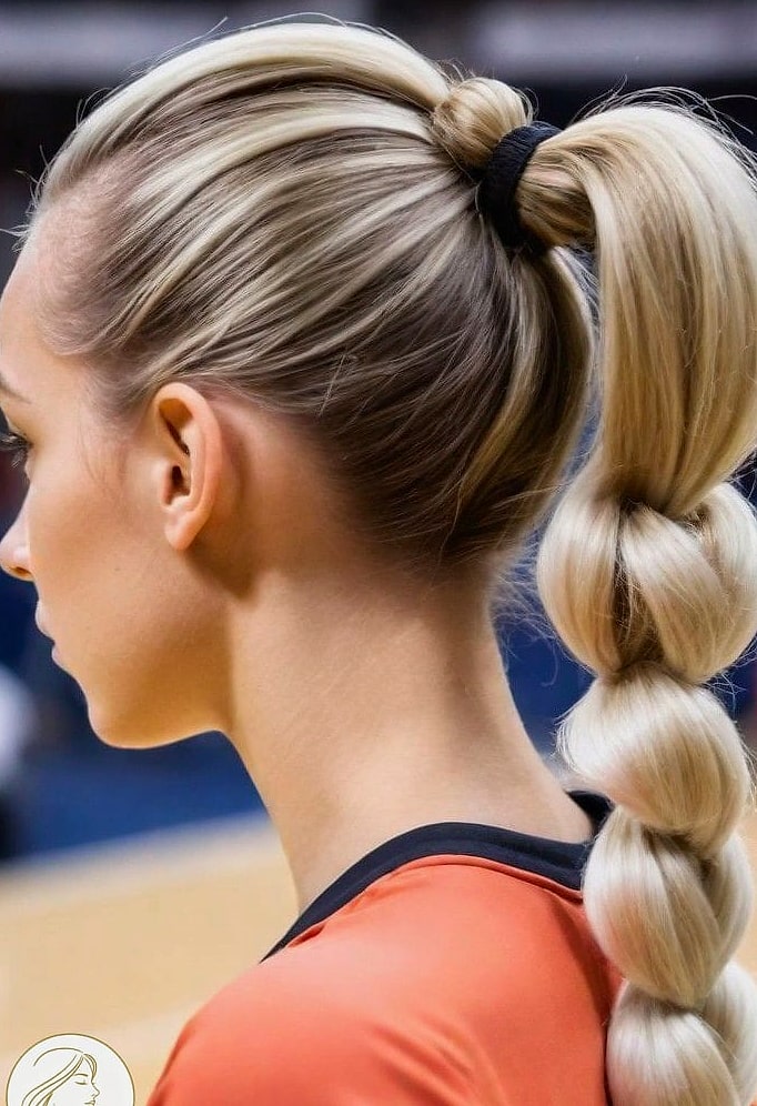 13 Volleyball Hairstyles For Short Hair That Are Actually Easy to DIY 3 The Sleek Low Ponytail