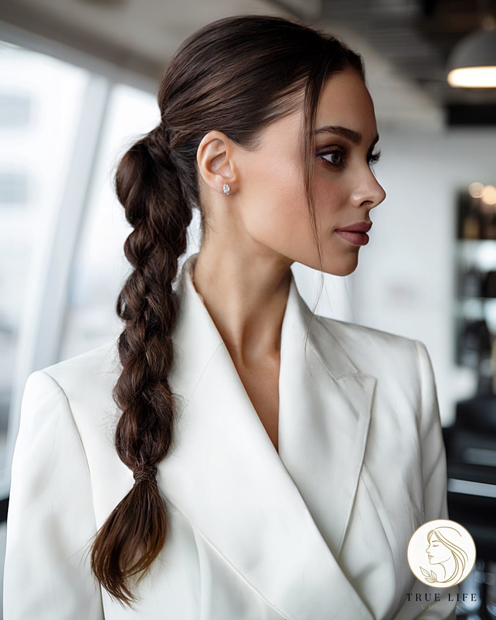 13 Hairstyles For Long Hair We're Obsessed With Right Now 9 Sleek Low Braid For Long Thick Hair