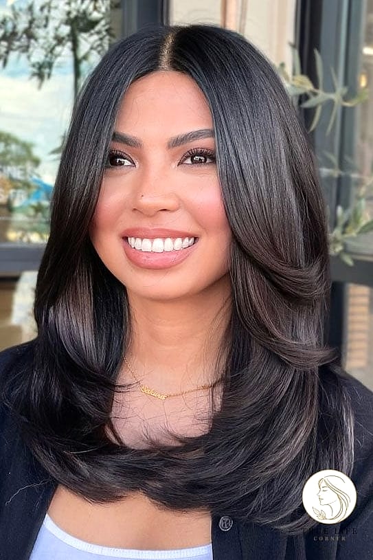 Sleek Middle-Part Straight Hair