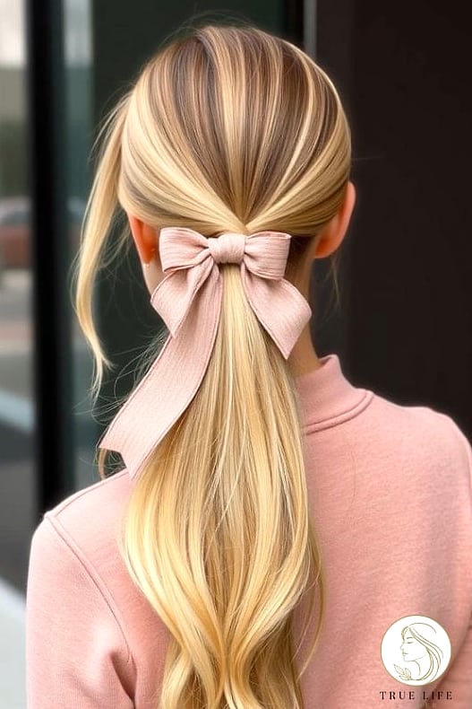 Sleek Ponytail With a Bow