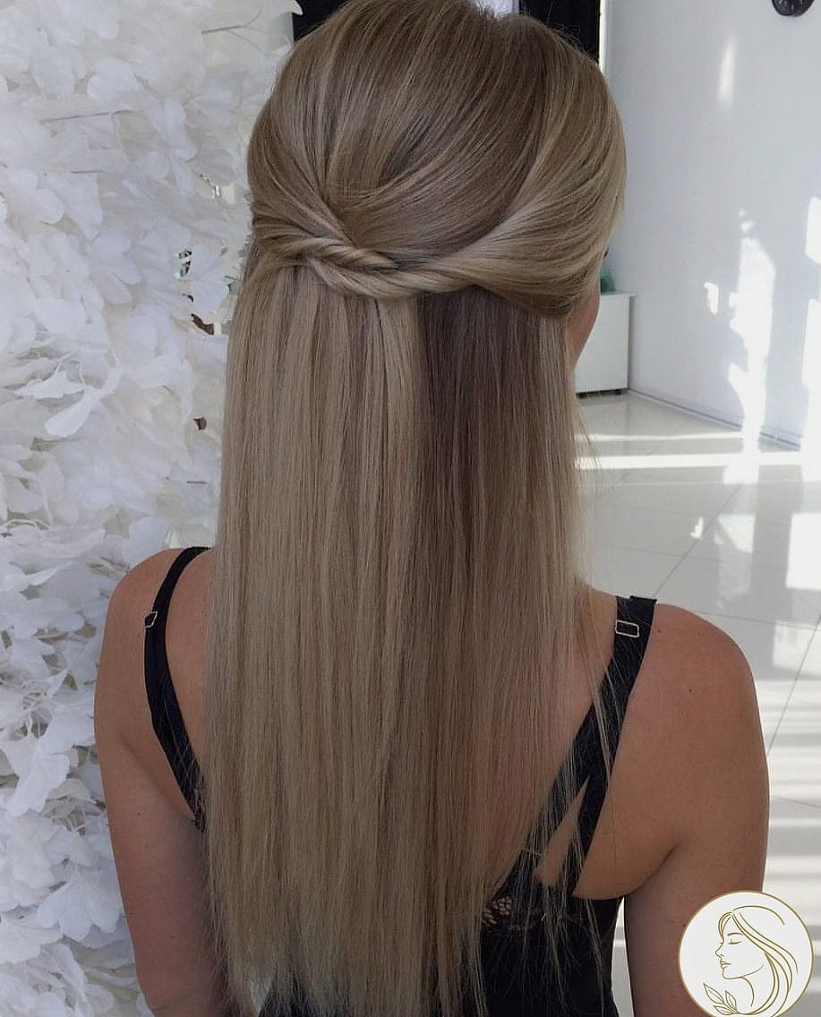 Sleek Straight with a Middle Part