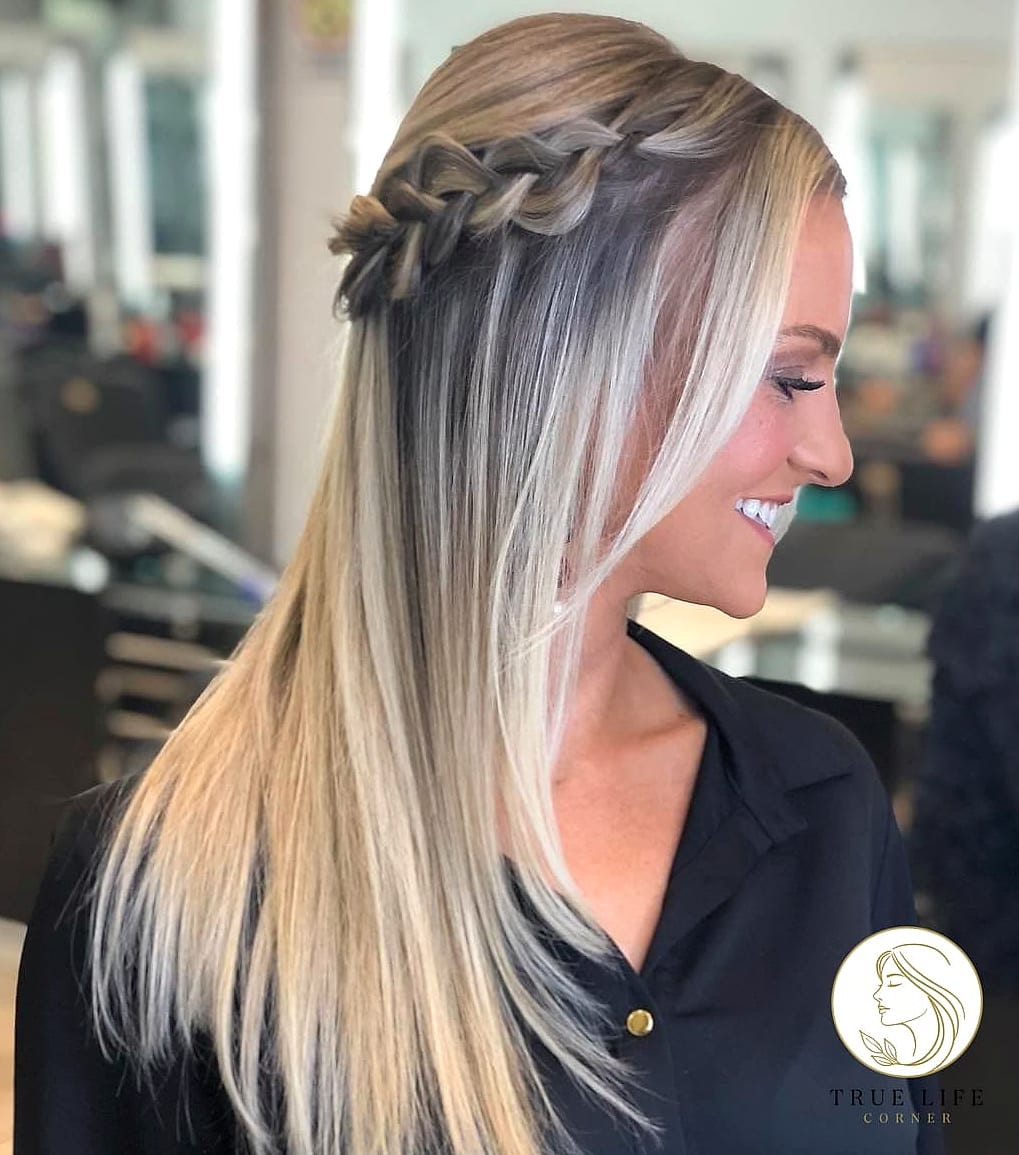 Sleek Straight Style with a Side Part