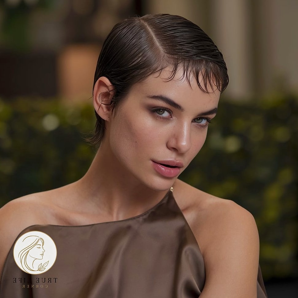 13 Sleek Hairstyles Short Hair That Belong on Your Inspiration Board 8 Sleek Wet-Look Pixie