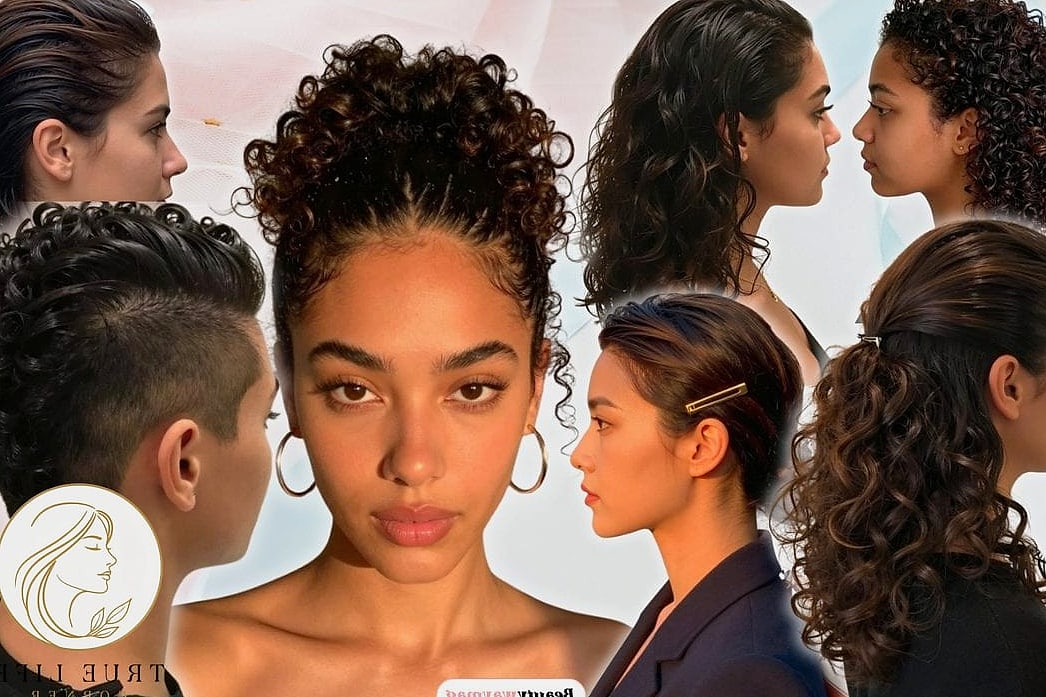 30 Hairstyles For Short Curly Hair for the Ultimate Glow Up 8 Slicked-Back Look