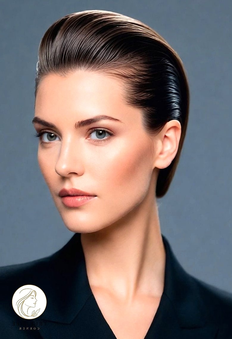 15 Work Hairstyles For Long Hair Looks That Will Seriously Inspire You 11 Slicked-Back Ponytail