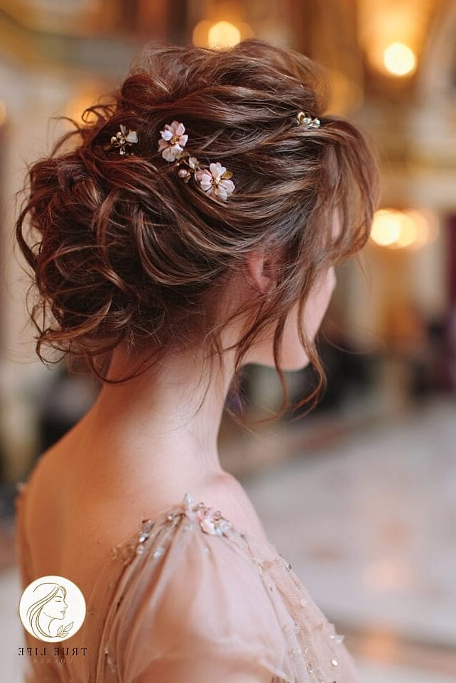 23 Prom Hairstyles For Medium Hair for When You Need a Fresh Change 10 Soft Romantic Updo With Loose Tendrils
